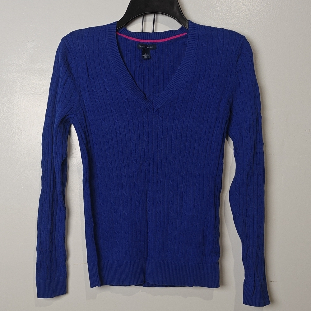 Tommy Hilfiger Royal Blue V-Neck Sweater